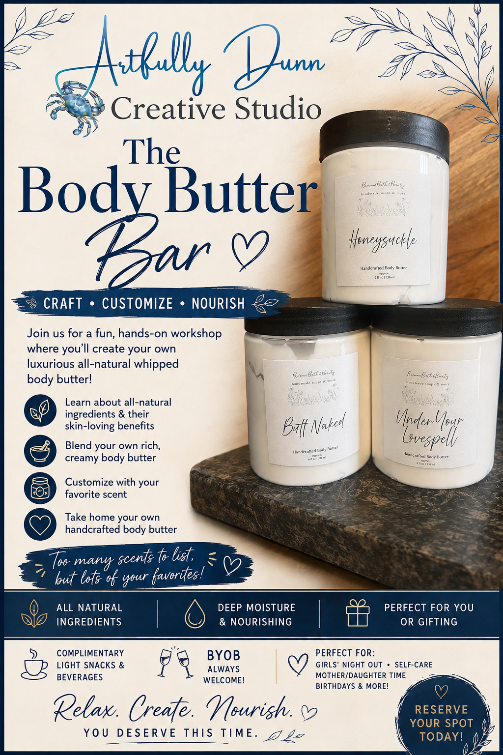 11/22/2026 - 1:00-3:00 PM • An Exclusive Spa-Like Experience 🌿🧴 The Body Butter Bar 🧴🌿