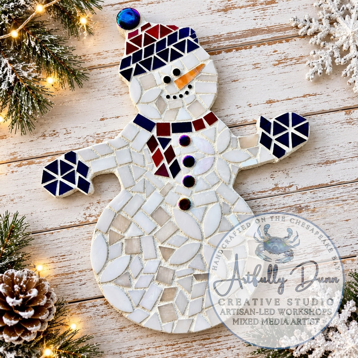 12/17/2026 - 7:00-9:00 PM • ⛄✨ SNOWMAN MOSAIC WORKSHOP ✨⛄