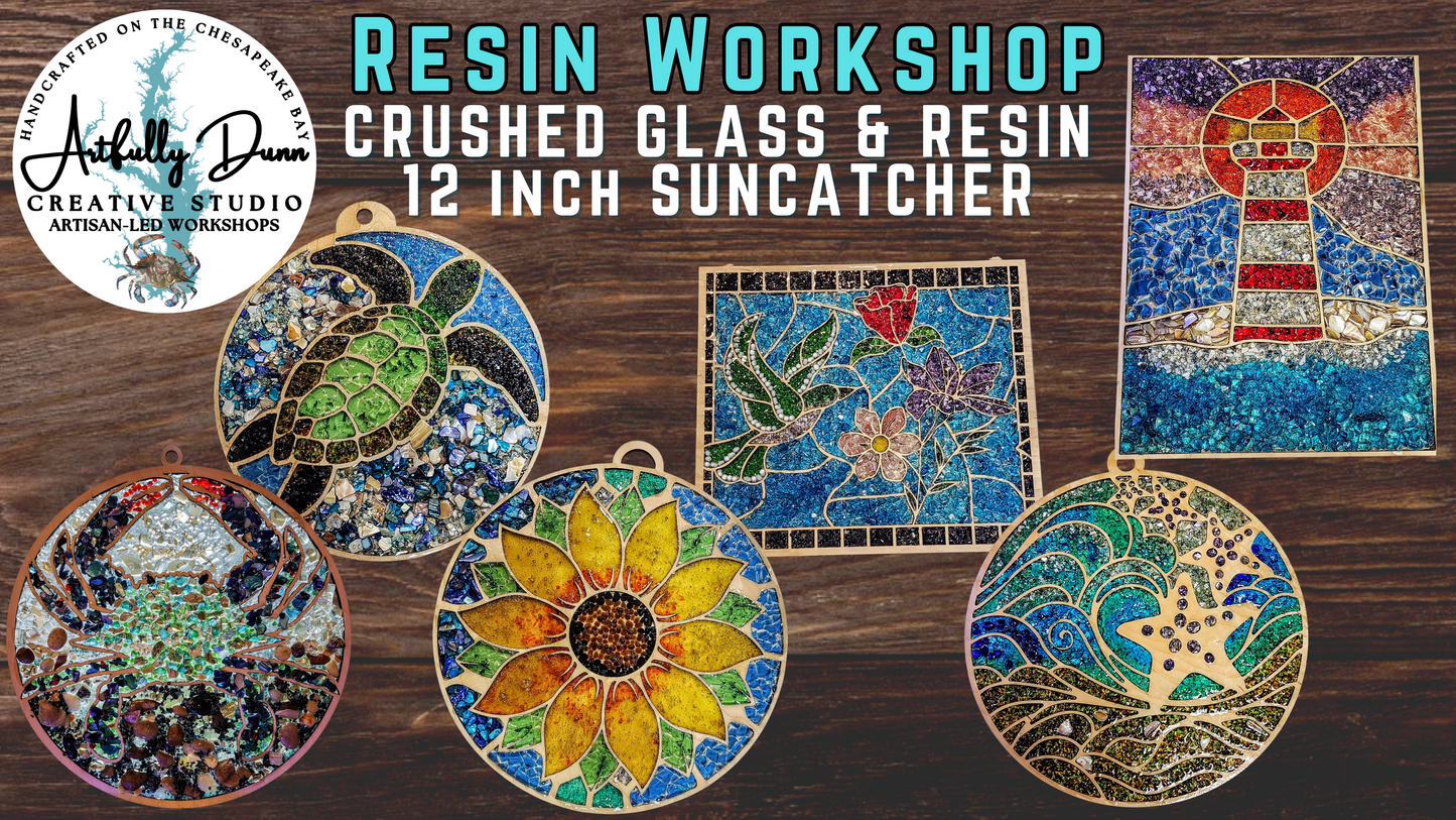 9/3/25 • 7:00-9:30 PM - Workshop - Crushed Glass Sun Catcher, 331 N. Union Ave., Havre de Grace, MD