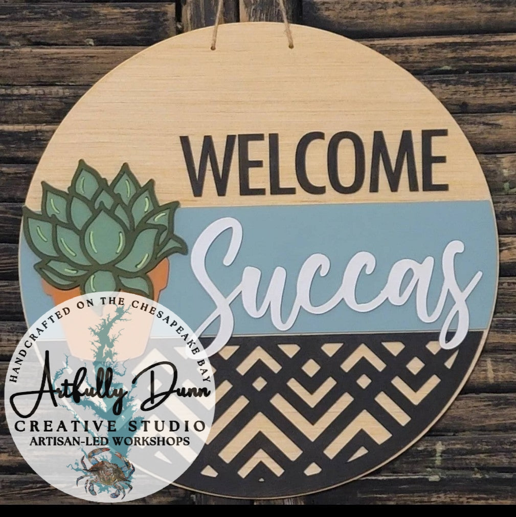 6/10/2026 • 7:00-9:00 PM - 2 for 1 - Succulent Candle Making & Layered Wood Round Wall Hanger
