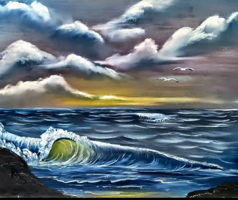 6/20/25 - 6:30-9:30 PM - Workshop - Bob Ross Ocean Waves Paint Workshop with Certified Bob Ross Instructor, Mary Silver, CRI - Artfully Dunn Creative Studio - 331 N. Union Ave., Havre de Grace 21078