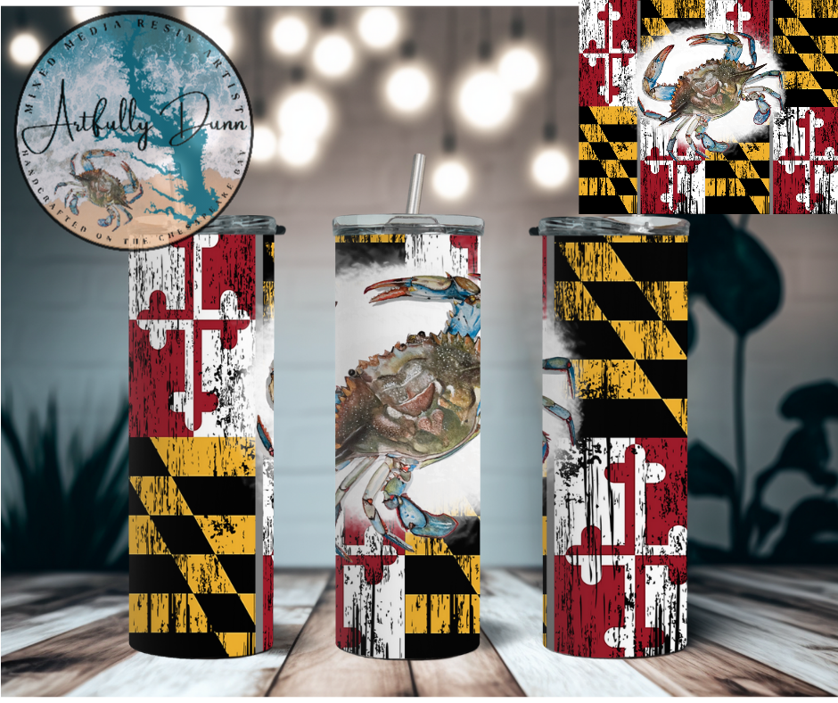 Epoxy Resin Maryland Pride Blue Crab Tumbler