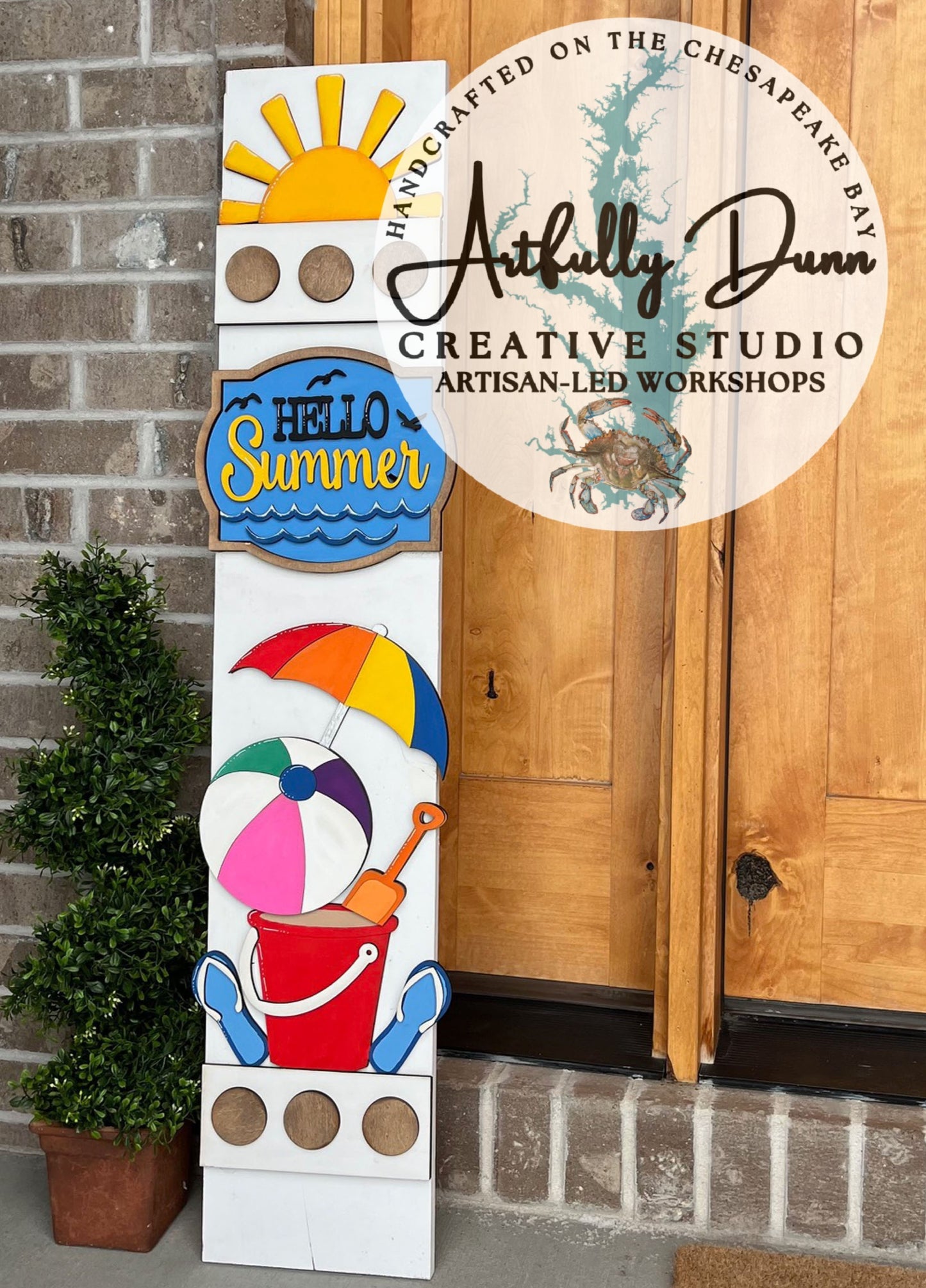 6/26/25 ~ 6:30-9:00 PM - Workshop - Layered Wood Porch Leaner - Choose to make 4ft BASE Display & 1 Seasonal Insert OR Insert(s) Only @ Artfully Dunn Creative Studio, 331 N. Union Ave, Havre de Grace, MD 21078