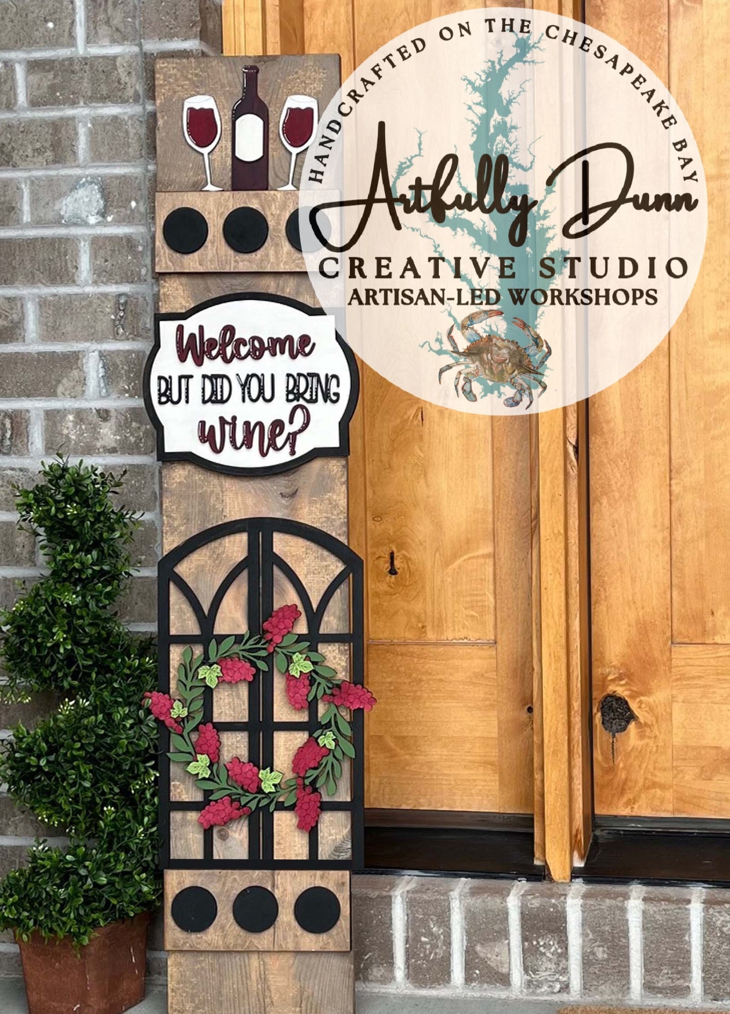 4/15/25 ~ 6:30-9:00 PM - Workshop - Layered Wood Porch Leaner - Choose to make 4ft BASE Display & 1 Seasonal Insert OR Insert(s) Only @ Artfully Dunn Creative Studio, 331 N. Union Ave, Havre de Grace, MD 21078