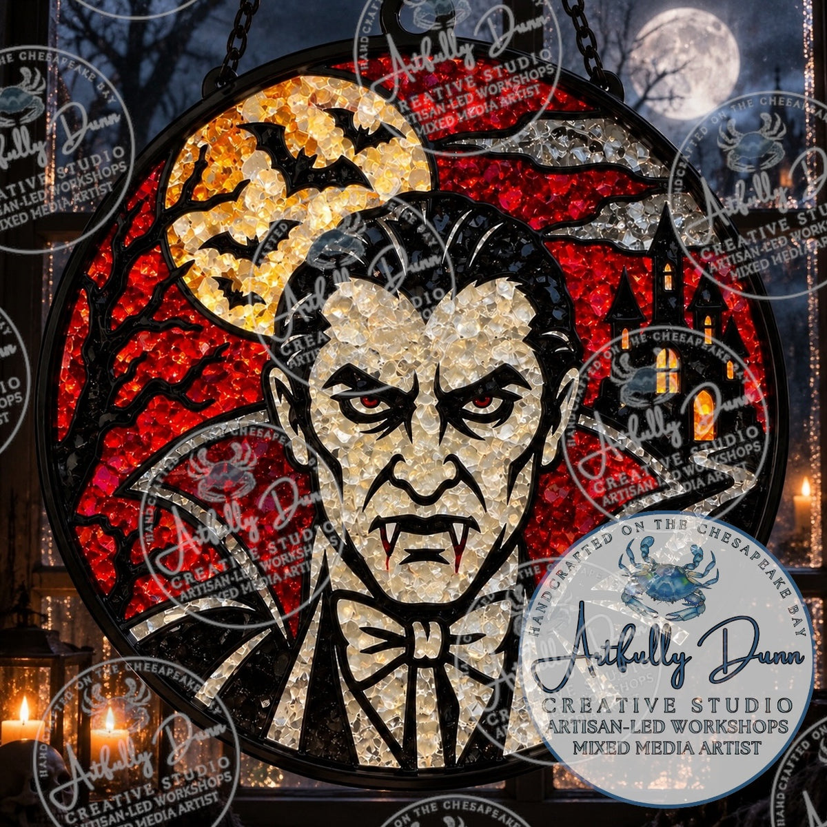 10/23/26 • 7:00-9:00 PM - Spooky Faux Stained Glass Large Suncatcher