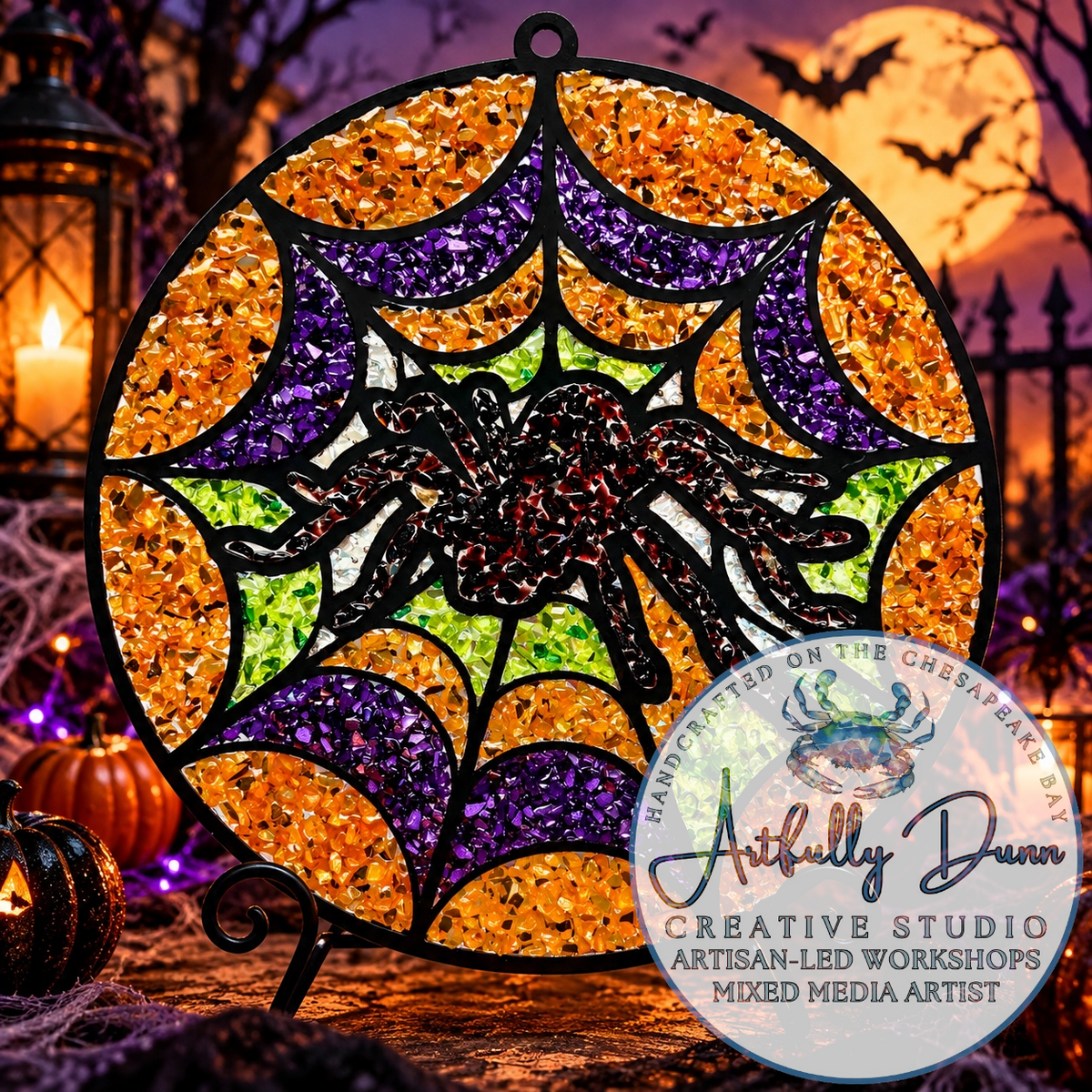 10/23/26 • 7:00-9:00 PM - Spooky Faux Stained Glass Large Suncatcher