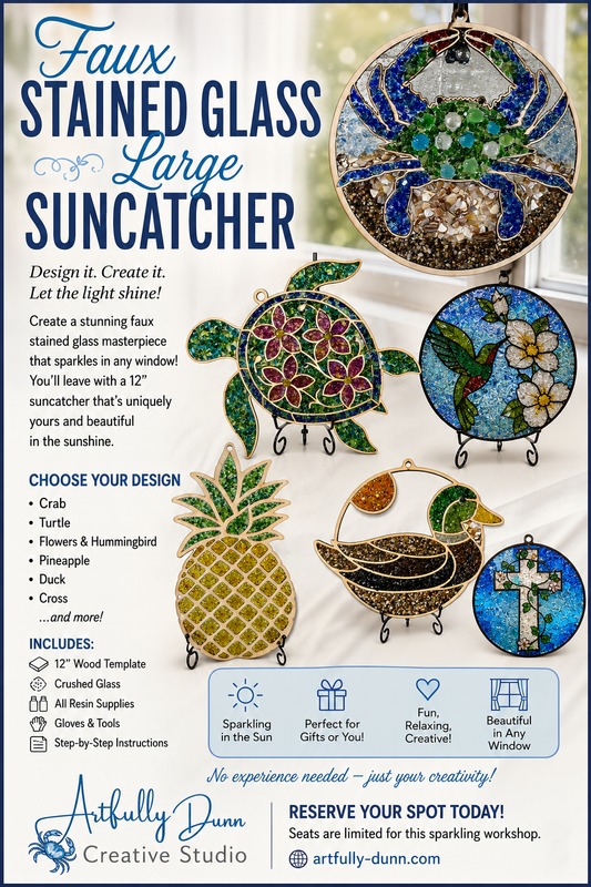 9/17/2026 • 7:00-9:00 PM — Faux Stained Glass Suncatcher (12in)