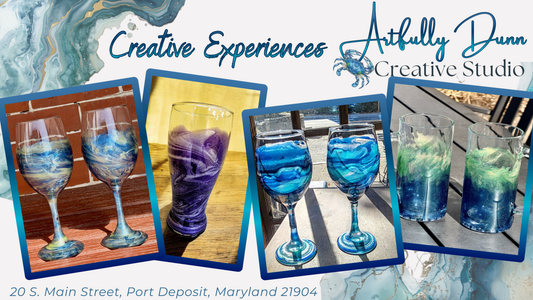 Saturday - 5/16/26 - 1 PM - 3 PM • Workshop - Resin Mica Swirl - Drinkware You Choose - Artfully Dunn Creative Studio - 20 S. Main Steet, Port Deposit, MD 21904