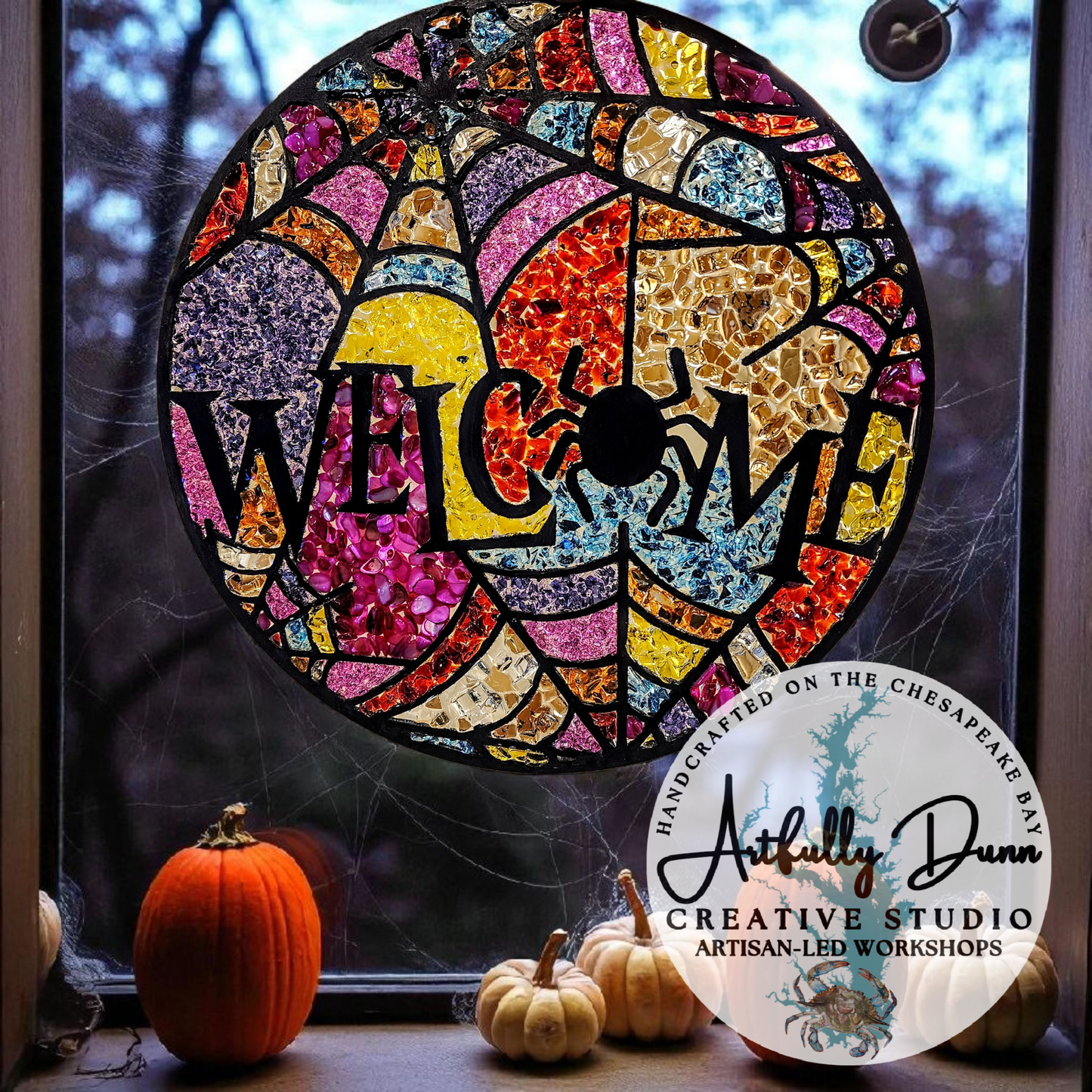 10/25/26 • 3:00-5:00 PM - Spooky Faux Stained Glass Large Suncatcher