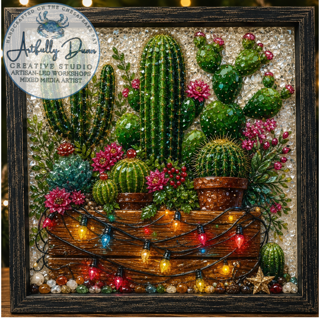 11/29/2026 - 1:00-3:00 PM • ❄️✨ WINTERY RESIN & CRUSHED GLASS FRAMED ART WORKSHOP ✨❄️