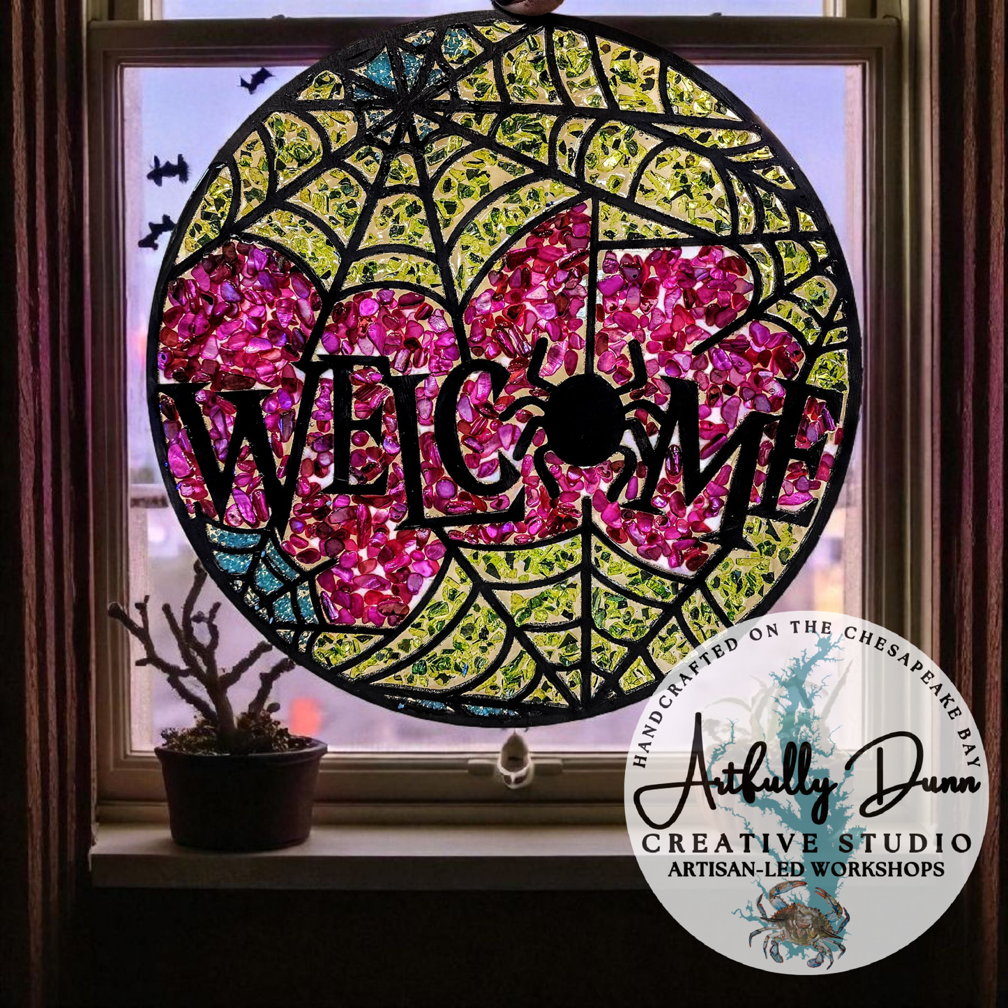 10/25/26 • 3:00-5:00 PM - Spooky Faux Stained Glass Large Suncatcher