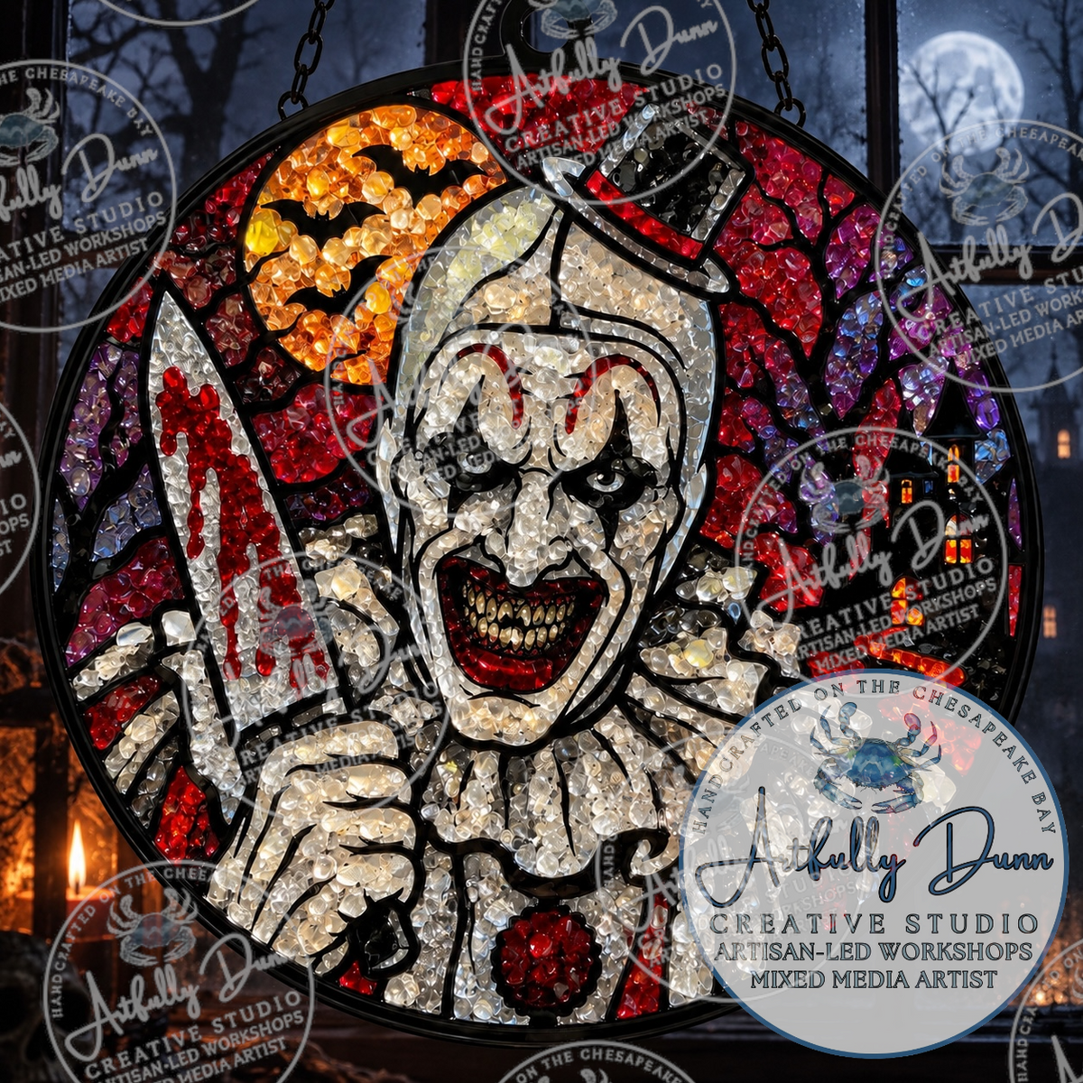 10/23/26 • 7:00-9:00 PM - Spooky Faux Stained Glass Large Suncatcher