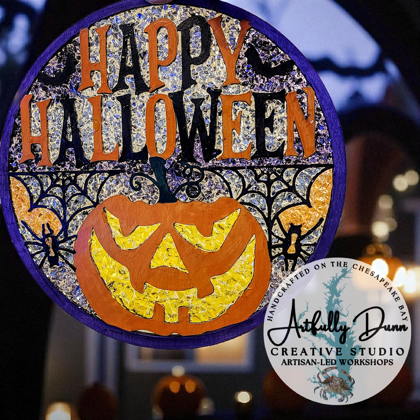 10/25/26 • 3:00-5:00 PM - Spooky Faux Stained Glass Large Suncatcher