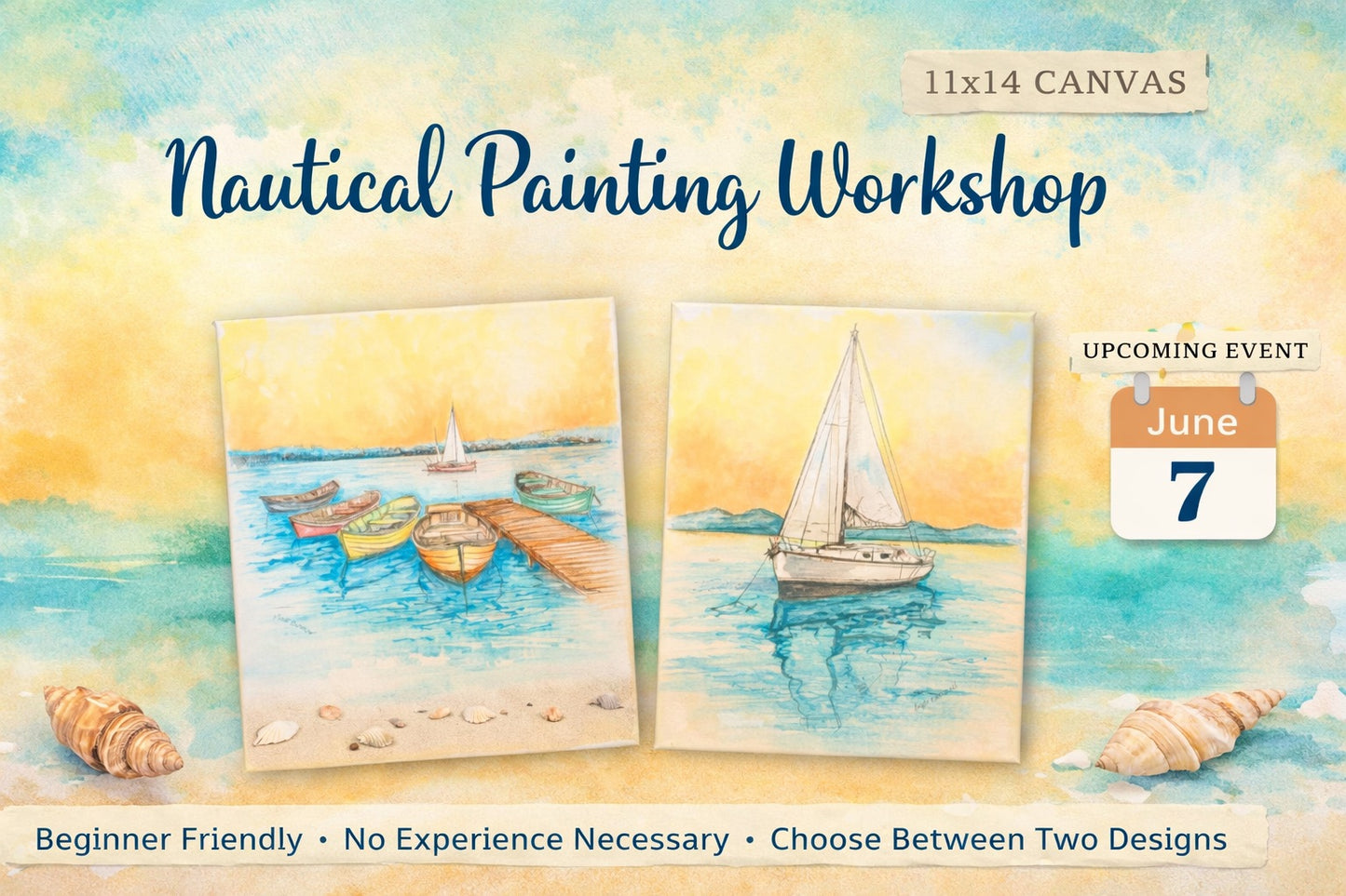 Sunday, 6/7/26 • 1:00-3:00 pm - Workshop - Nautical Paint Canvas - 20 S. Main Street, Port Deposit, MD 21904