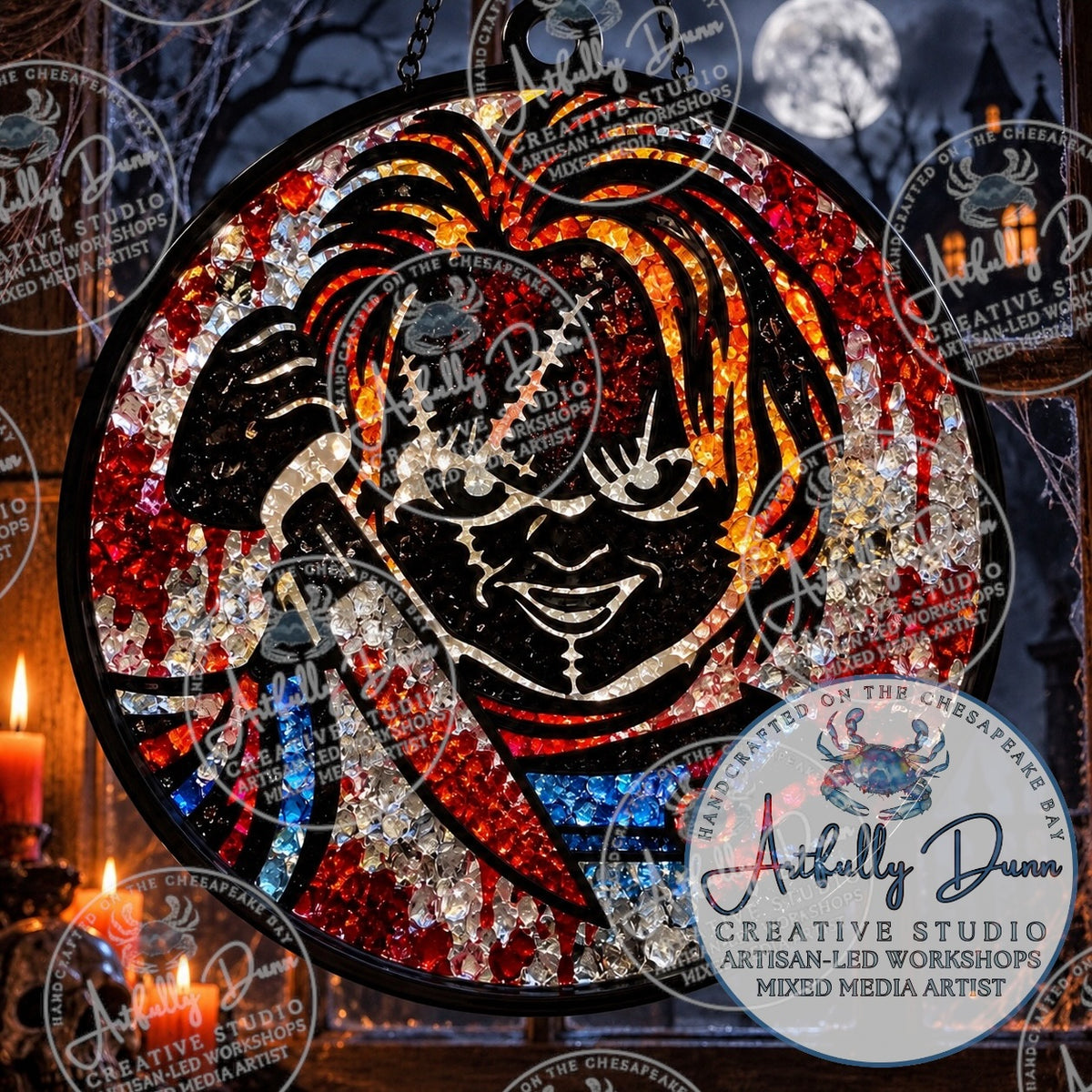 10/23/26 • 7:00-9:00 PM - Spooky Faux Stained Glass Large Suncatcher