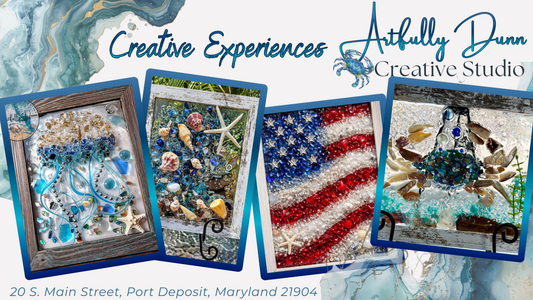 Sunday - 5/3/26 • 1:00-3:00 pm - Artisan-Led Workshop - Shattered Glass & Resin Framed Art - Many different Templates will be included…Spring, Summer, Patriotic Patterns & more! - 20 S. Main Street, Port Deposit, MD 21904