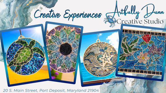 Friday - 7/17/26 - 7:00-9:00 PM • Workshop - Faux Stained Glass Resin Shattered Glass Suncatcher (12in) - 20 S. Main Steet, Port Deposit, MD 21904