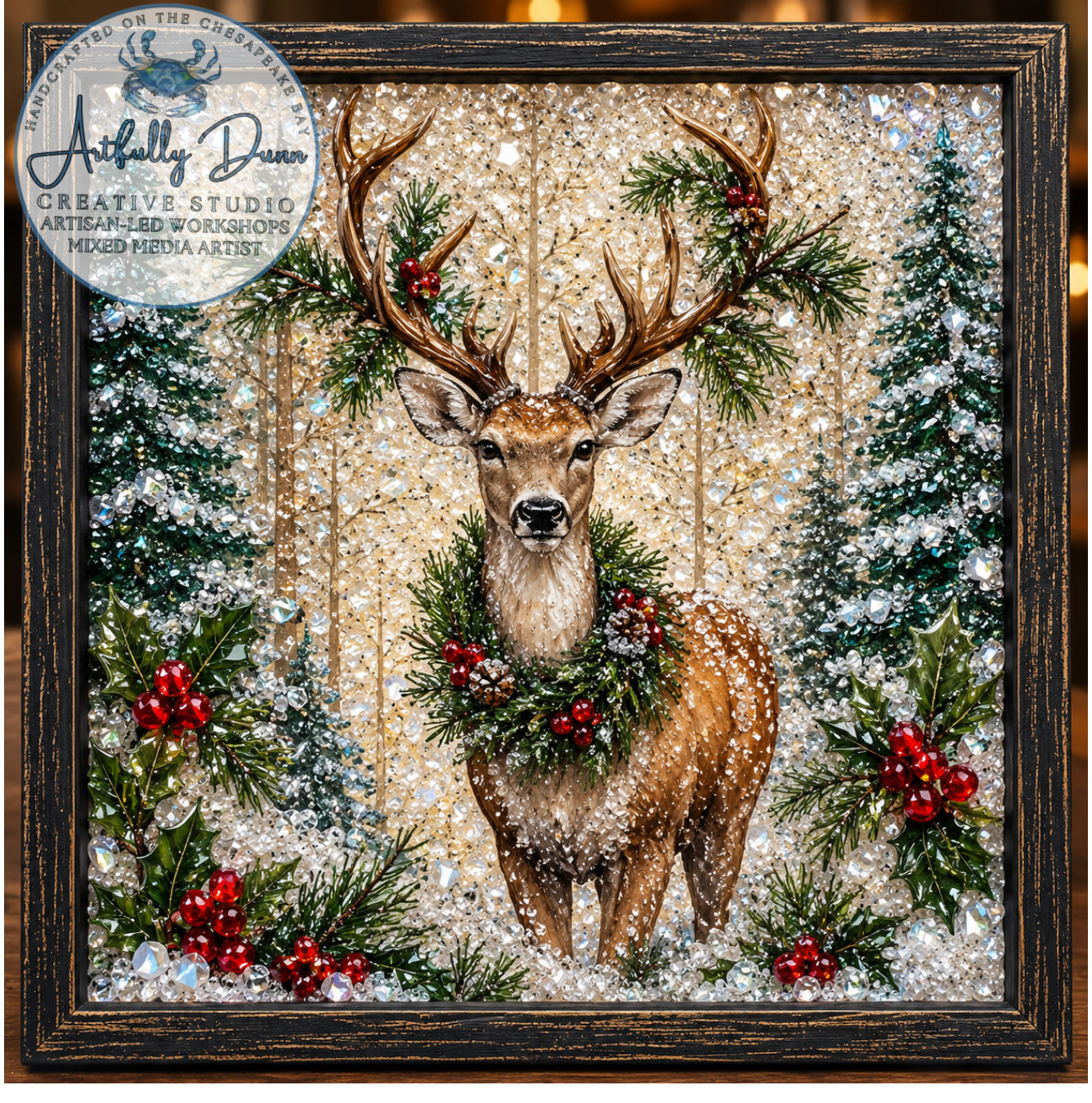 11/29/2026 - 1:00-3:00 PM • ❄️✨ WINTERY RESIN & CRUSHED GLASS FRAMED ART WORKSHOP ✨❄️