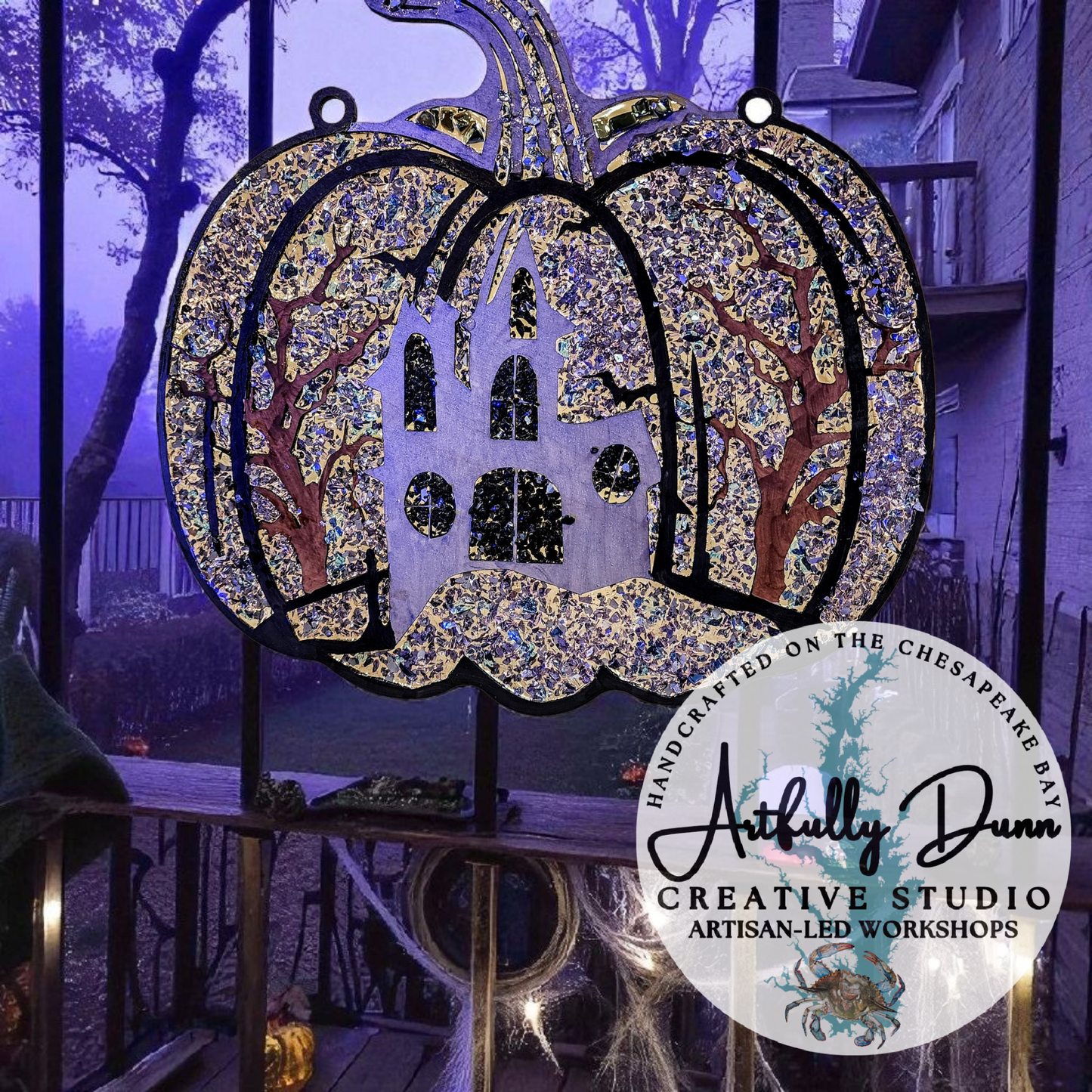 10/25/26 • 3:00-5:00 PM - Spooky Faux Stained Glass Large Suncatcher
