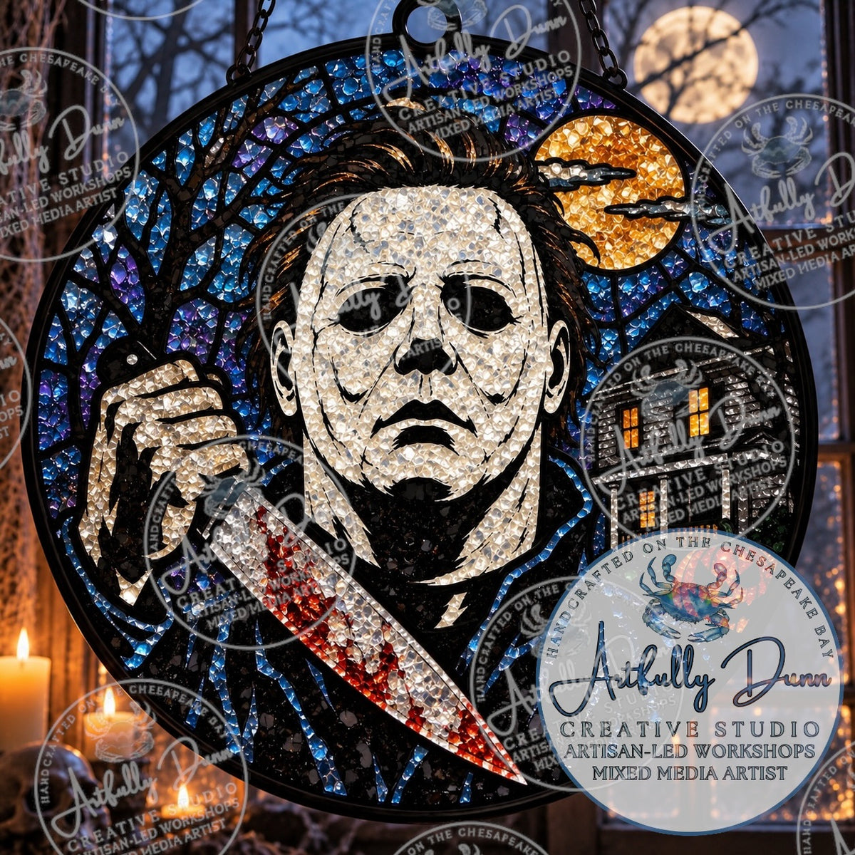 10/23/26 • 7:00-9:00 PM - Spooky Faux Stained Glass Large Suncatcher