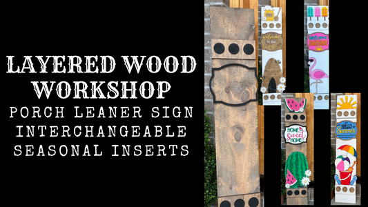 6/26/25 ~ 6:30-9:00 PM - Workshop - Layered Wood Porch Leaner - Choose to make 4ft BASE Display & 1 Seasonal Insert OR Insert(s) Only @ Artfully Dunn Creative Studio, 331 N. Union Ave, Havre de Grace, MD 21078