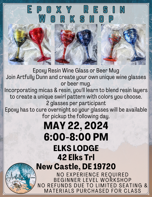 Epoxy Resin Class May 22, 2024 - Elks Lodge New Castle, Delaware