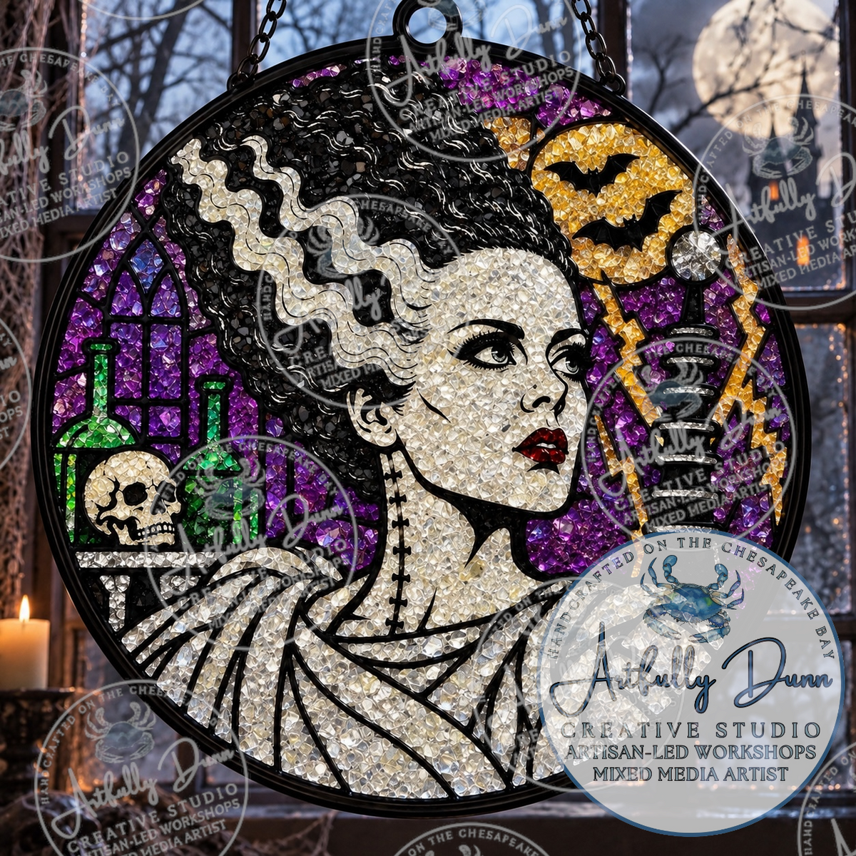 10/23/26 • 7:00-9:00 PM - Spooky Faux Stained Glass Large Suncatcher