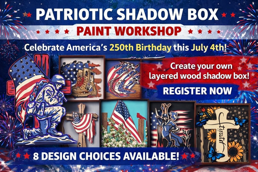 Wednesday - 5/20/2026 - 7:00 - 9:00 PM 🎨🇺🇸 Patriotic Shadow Box Paint Layered Wood Workshop – Celebrate America’s 250th! 🇺🇸🎨 - 20 S. Main St., Port Deposit, MD 29104