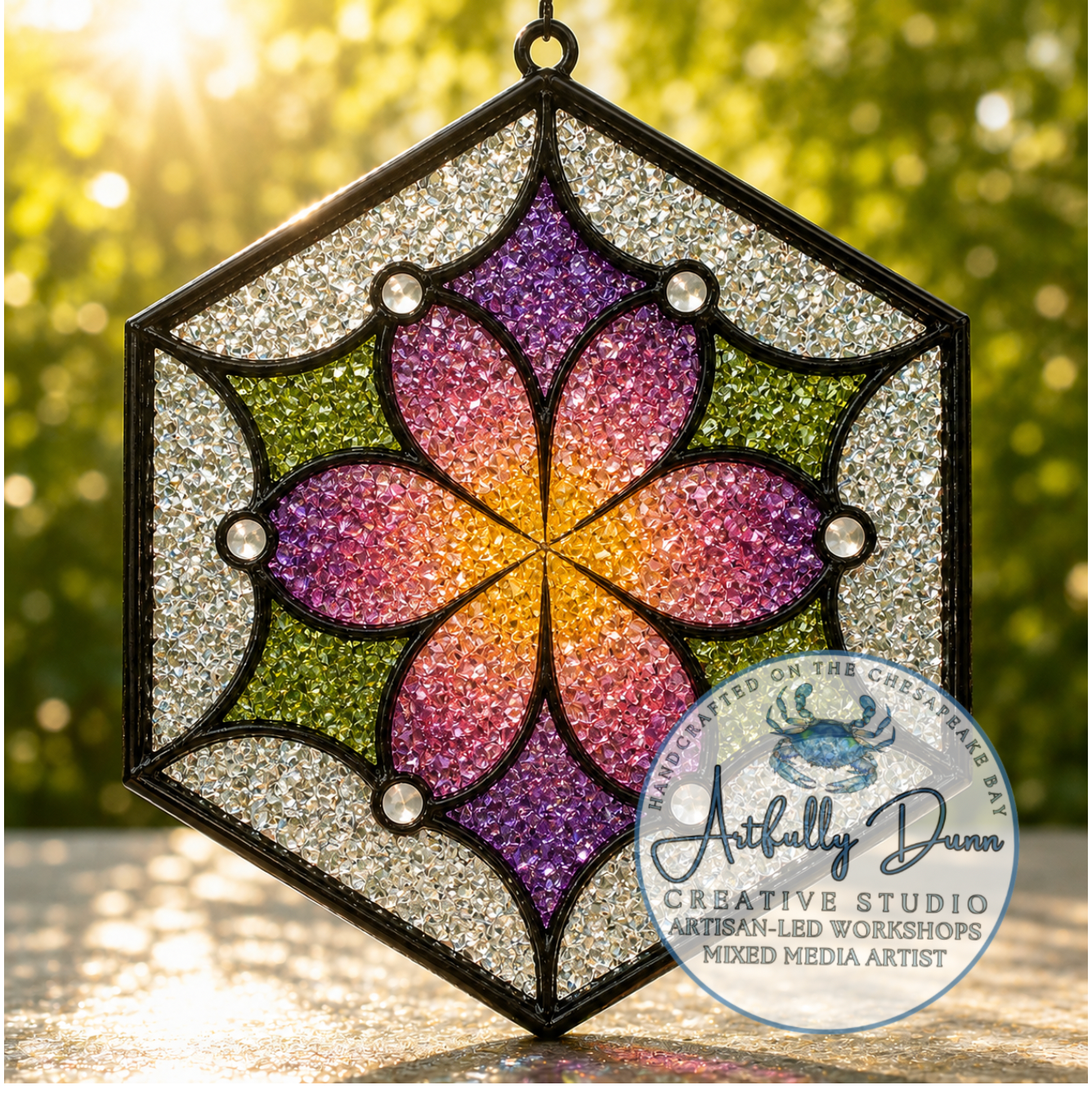 9/17/2026 • 7:00-9:00 PM — Faux Stained Glass Suncatcher (12in)