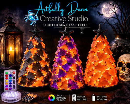 10/2/2026 - 7:00-9:00 PM • 🎃🦇✨ Spooktacular Lighted Sea Glass Tree Workshop ✨🍁🔥