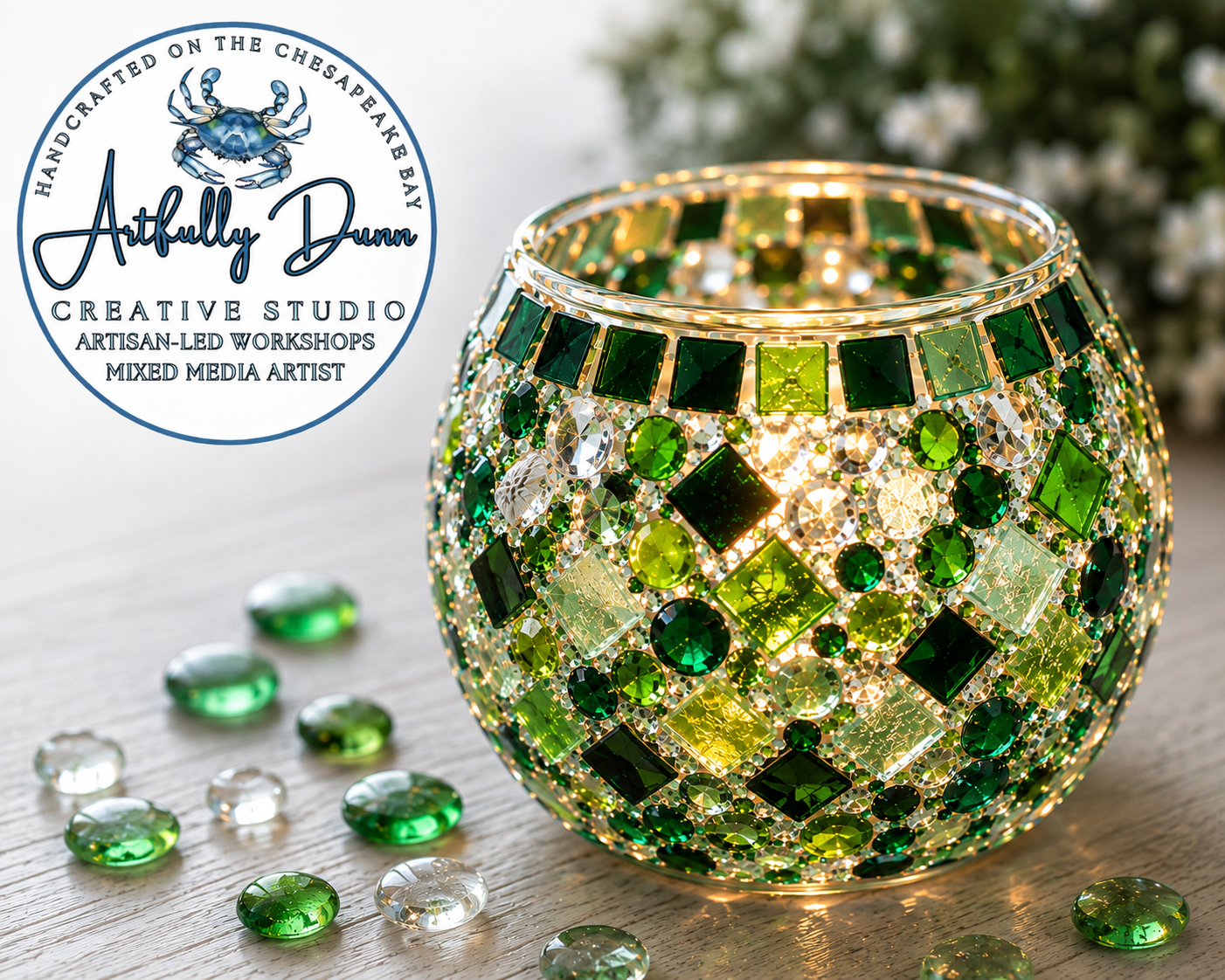 10/17/2026 - 5:00-7:00 PM • ✨🕯️ NEW Workshop! Resin Mosaic Lantern ✨