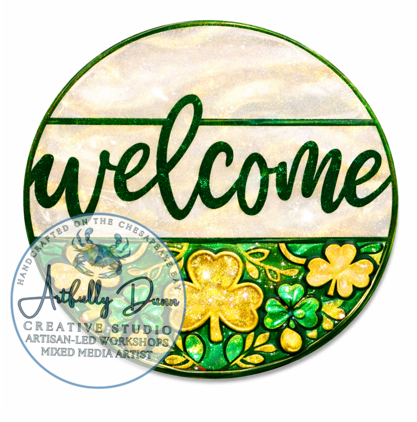 3/11/26 - 6:30 PM - 8:30 PM • Workshop - Faux Stained Glass Resin Mica Swirl Suncatcher (12in) - St Patrick’s Day Inspired - 20 S. Main Steet, Port Deposit, MD 21904