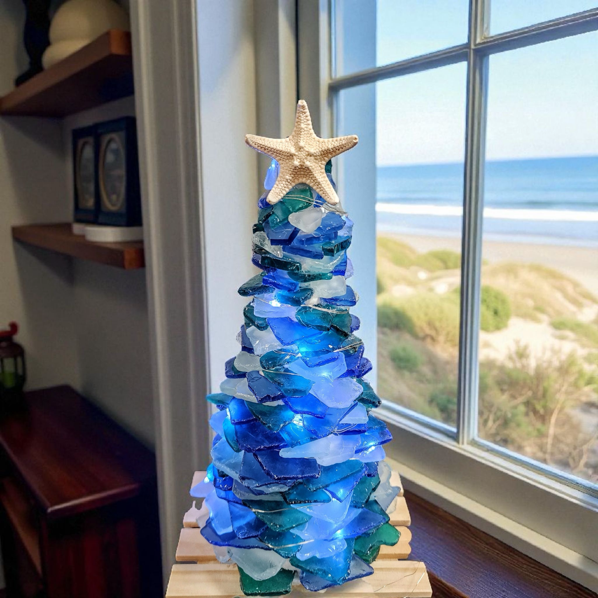 9/22/2026 - 7:00-9:00 PM • 🎄🌊✨ Sea Glass Creations Workshop - Green Tree, Tree, Wreath, Gnome ✨🌊🎄