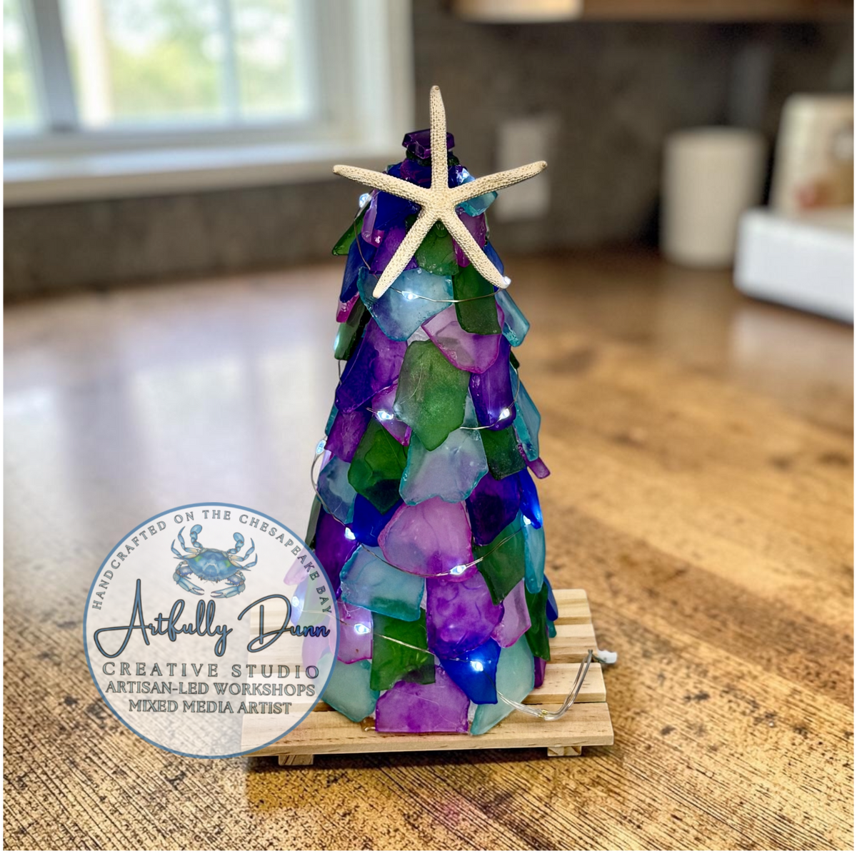 9/22/2026 - 7:00-9:00 PM • 🎄🌊✨ Sea Glass Creations Workshop - Green Tree, Tree, Wreath, Gnome ✨🌊🎄