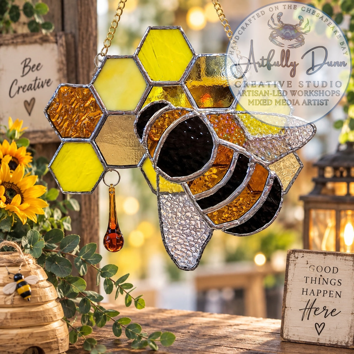 11/13/2026 - 7:00-9:00 PM • 
🐝🎃✨ STAINED GLASS WORKSHOP ✨🎃🐝
