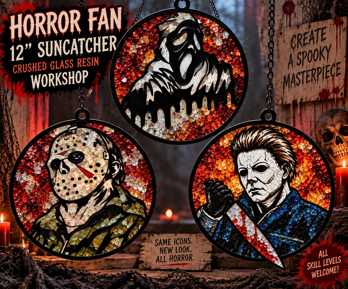 10/23/26 • 7:00-9:00 PM - Spooky Faux Stained Glass Large Suncatcher