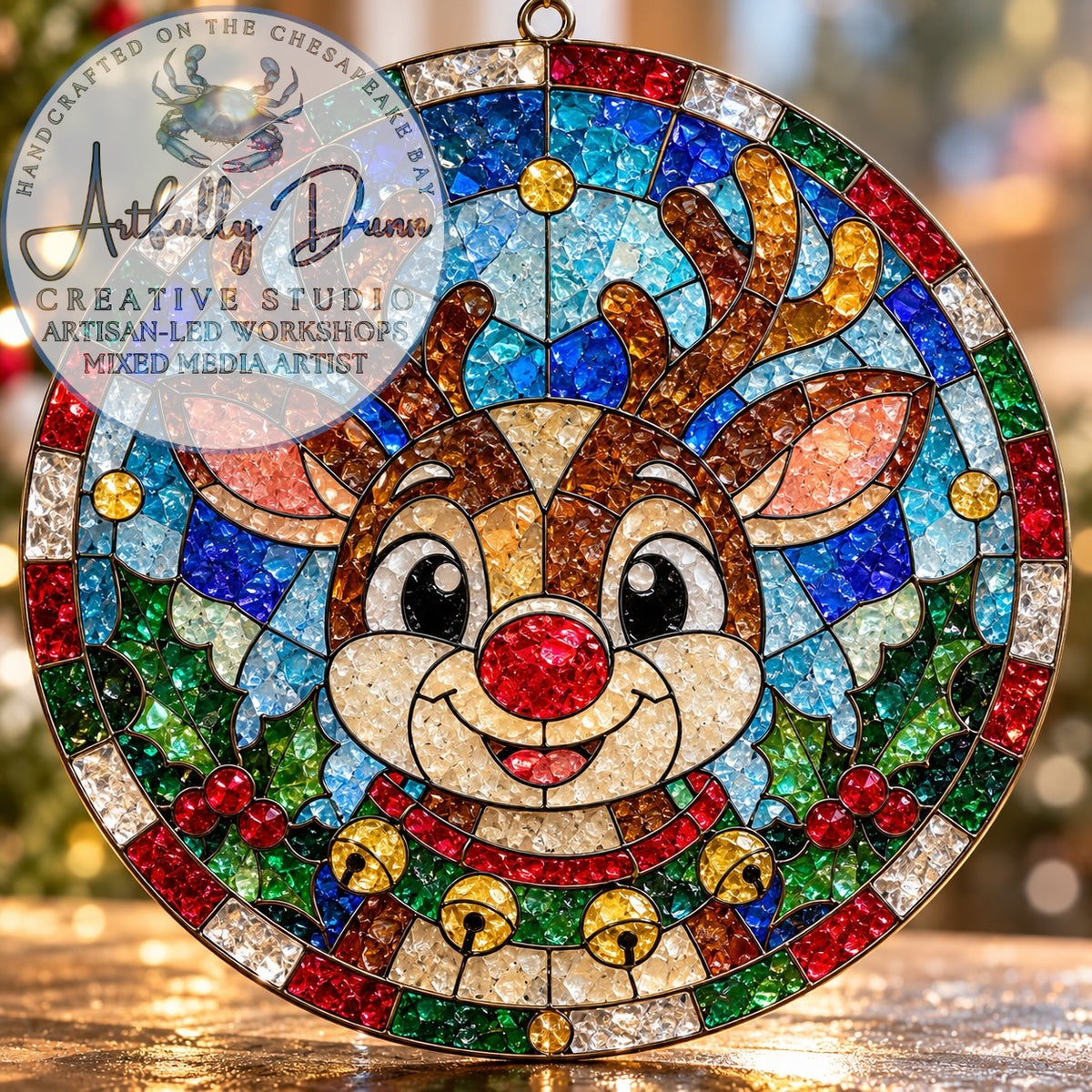 12/1/2026 - 7:00-9:00 PM • ❄️✨ WINTER HOLIDAY FAUX STAINED GLASS LARGE SUNCATCHER WORKSHOP ✨❄️