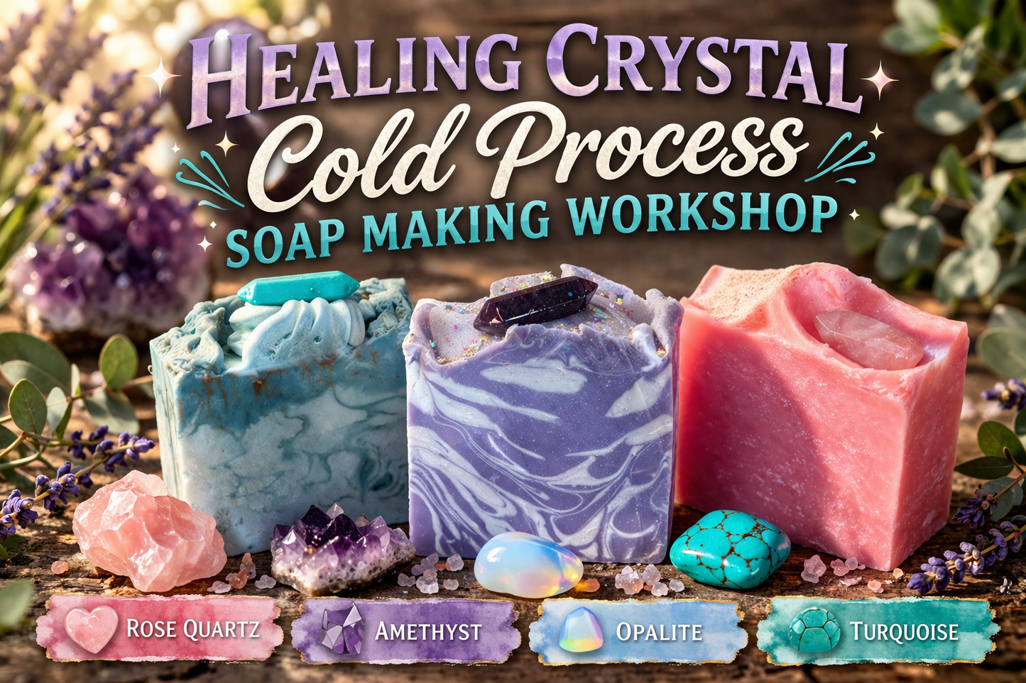 10/4/2026 • 1:00-3:00 PM — Crystal Healing Soap Making