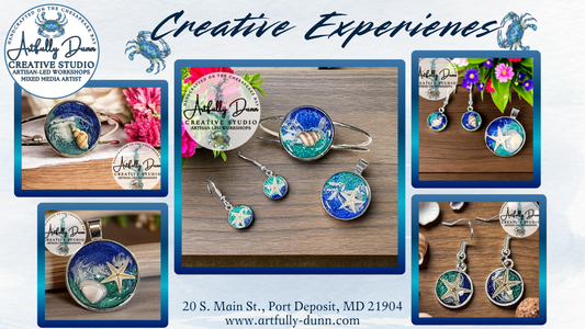 6/26/2026 • 7:00-9:00 PM — Make All 3 Pieces! Resin Jewelry Beachy Theme