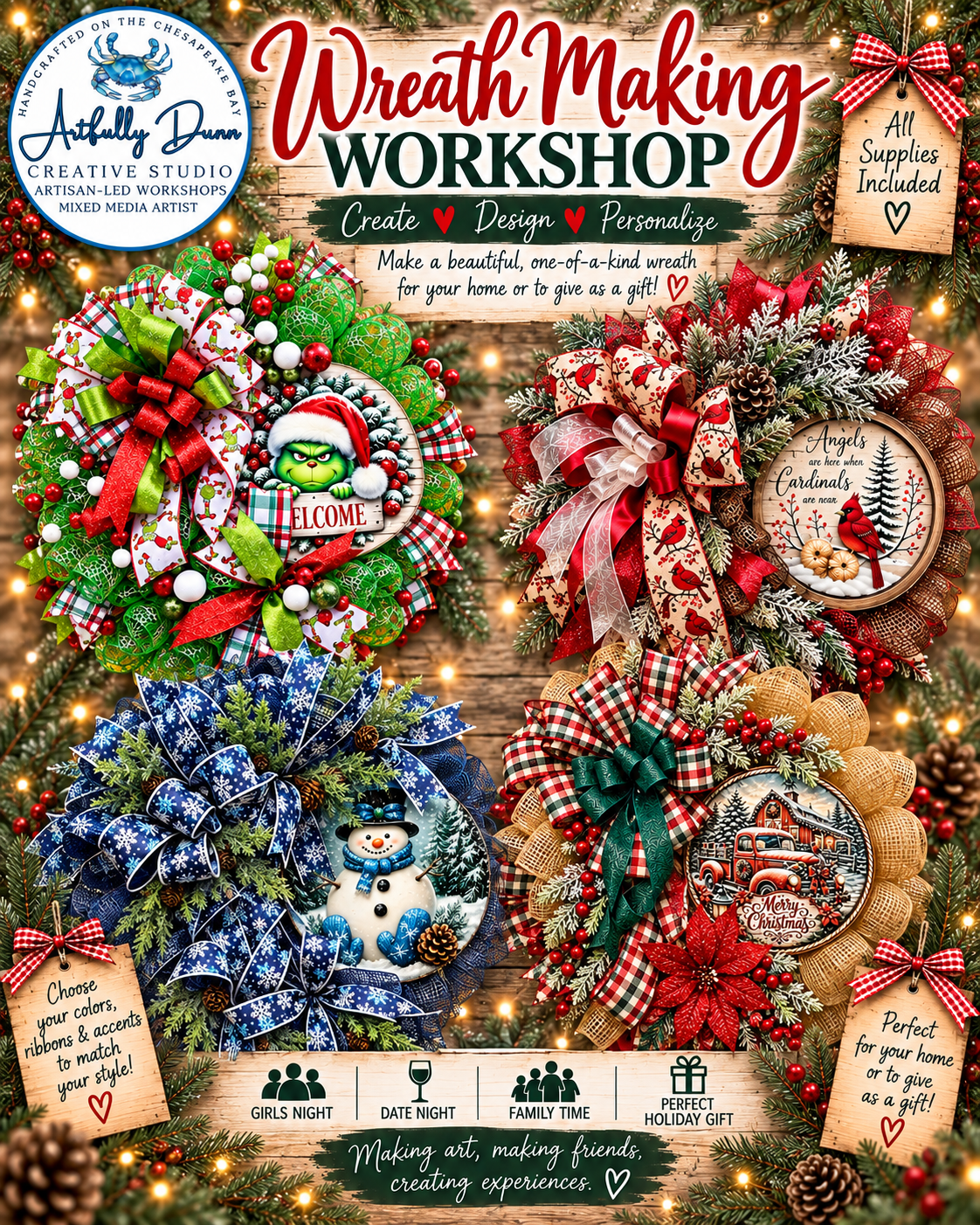 11/29/2026 - 12:00-2:00 PM • 🎄✨ HOLIDAY WREATH MAKING WORKSHOP ✨🎄