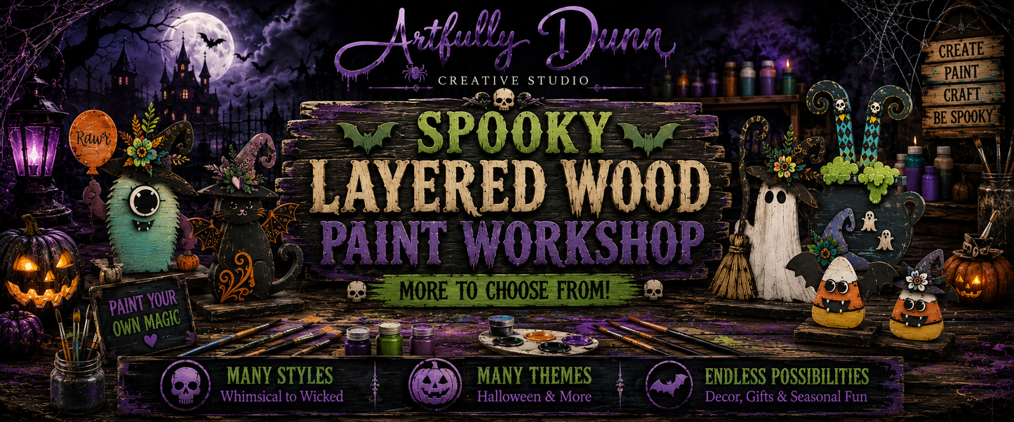 10/16/2026 7:00-9:00 PM - Spooky Layered Wood Paint Workshiop