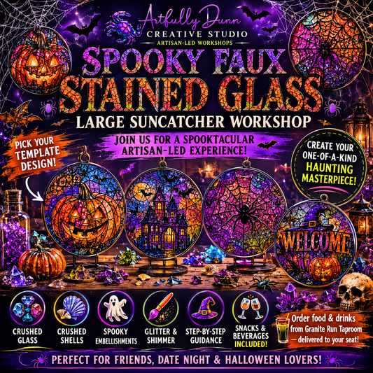 10/25/26 • 3:00-5:00 PM - Spooky Faux Stained Glass Large Suncatcher