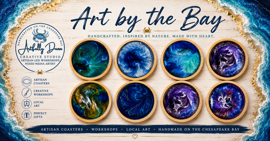 7/11/2026 • 1:00-3:00 PM -  Resin Mixed Media Wood Coaster Workshop