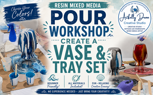 7/31/2026 • 7:00-9:00 PM - Vase & Tray Mixed Media Resin Pour Workshop