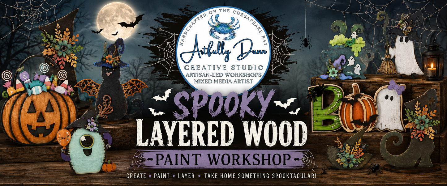 10/16/2026 7:00-9:00 PM - Spooky Layered Wood Paint Workshiop