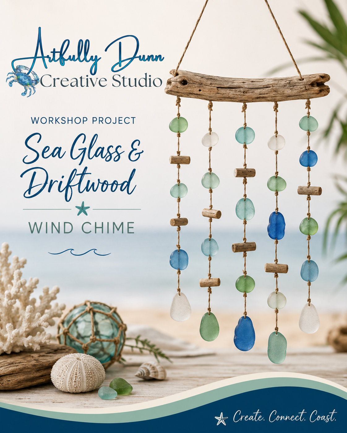7/19/2026 • 5:00-7:00 PM - Sea Glass & Driftwood Wind Chimes