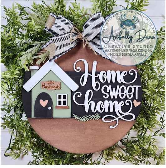 DIY Layered Wood Kit - Home Sweet Home Round Hanger