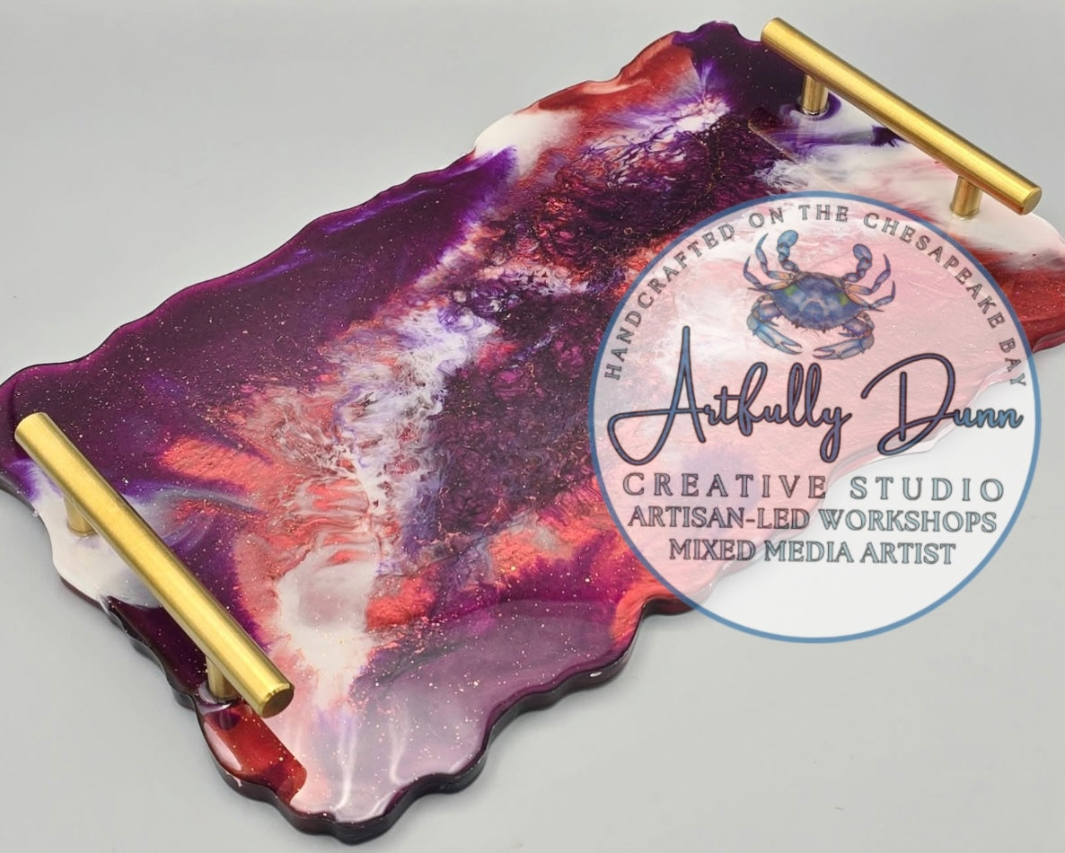 7/31/2026 • 7:00-9:00 PM - Vase & Tray Mixed Media Resin Pour Workshop