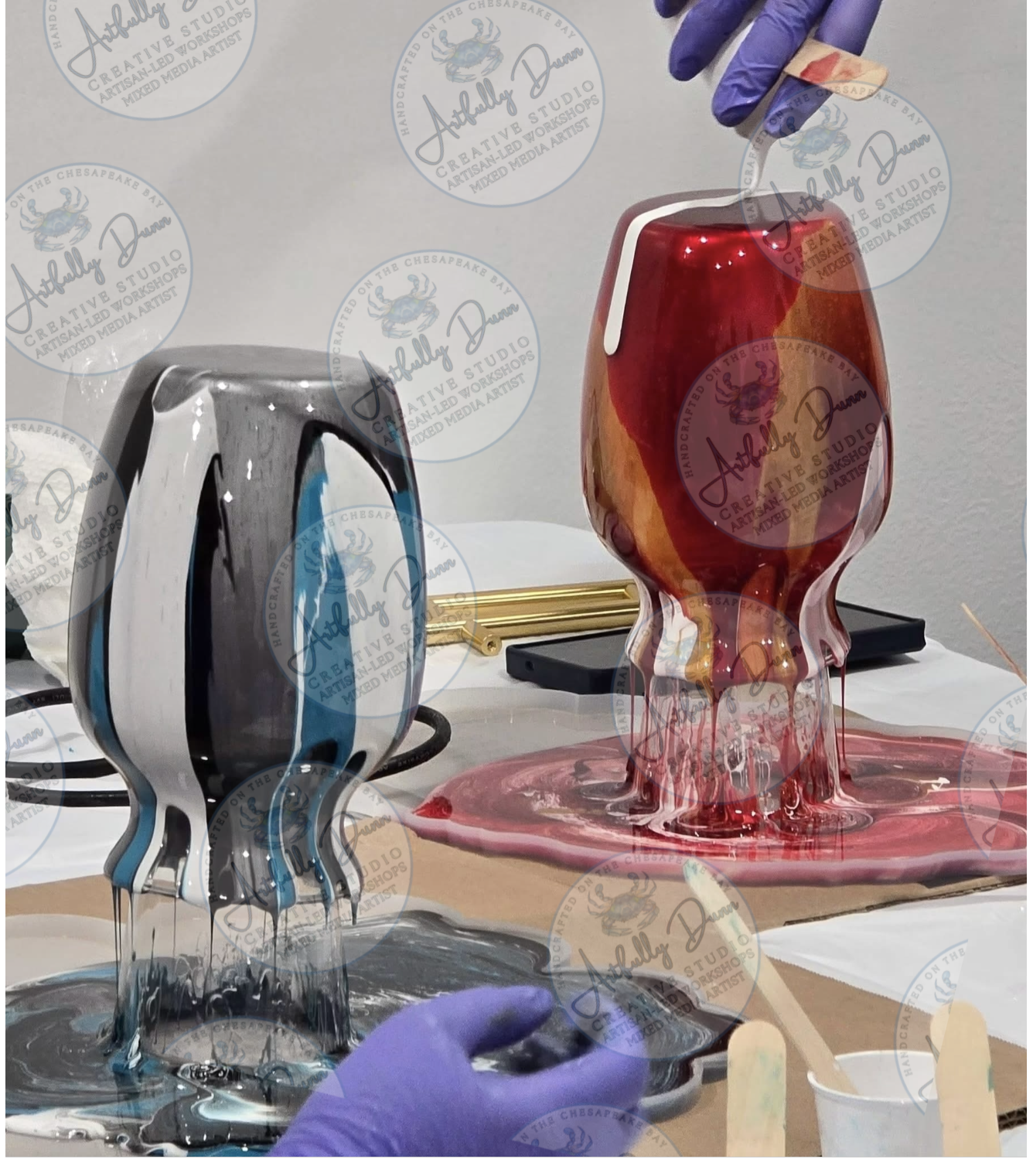7/31/2026 • 7:00-9:00 PM - Vase & Tray Mixed Media Resin Pour Workshop
