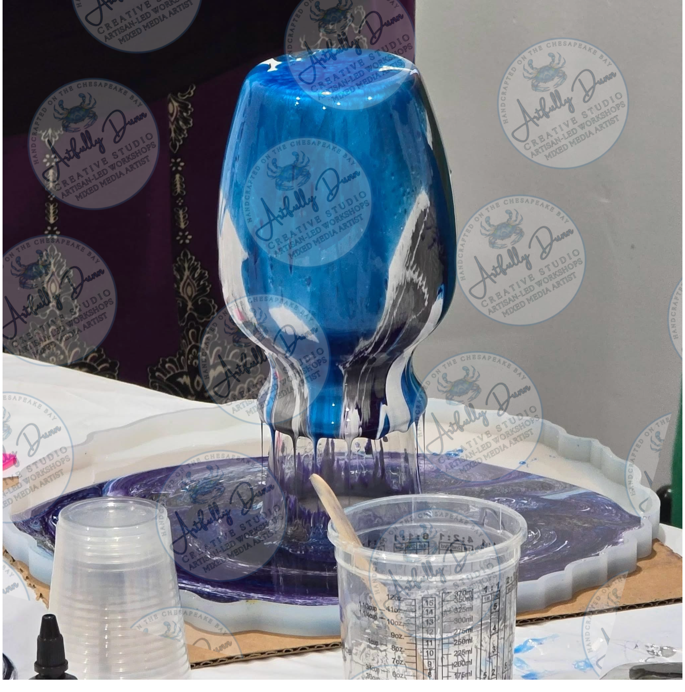 7/31/2026 • 7:00-9:00 PM - Vase & Tray Mixed Media Resin Pour Workshop